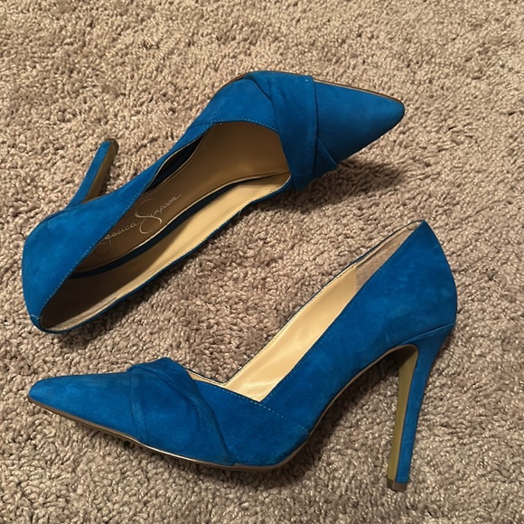 Blue Suede Pumps - Picture 4 of 7